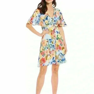 Maggy London Dolman Sleeve Floral A-line Dress